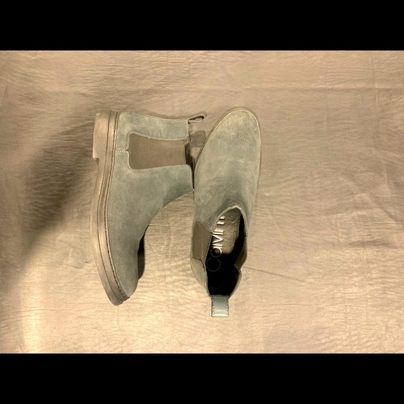 Blue Suede Calvin Klein Chelsea Boots - Picture 1 of 1